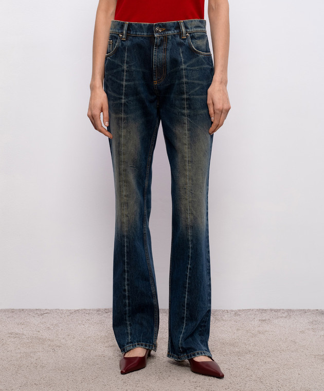 Versace Синие джинсы с винтажным эффектом 10245291A17707 изображение 3