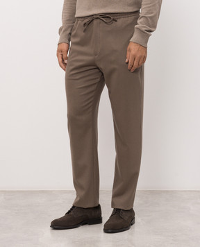 Canali Коричневі штани з вовни AN04763U97003