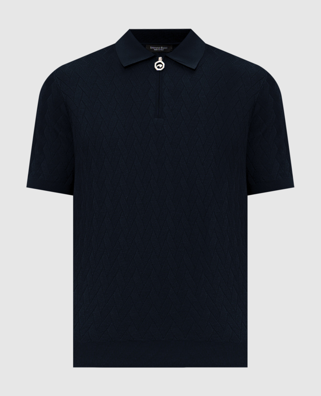 Темно-синее поло с шелком