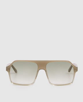 Palm Angels Солнцезащитные очки бежевого цвета с эффектом градиента PA1027525258