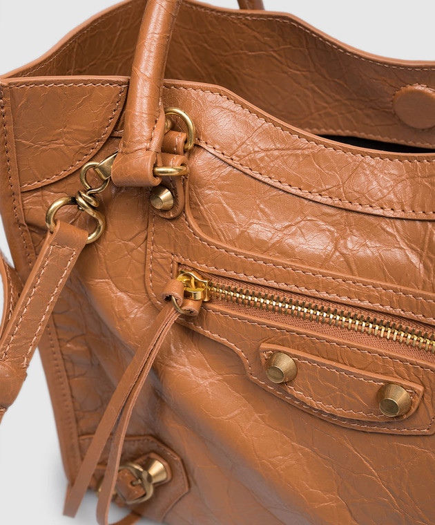 Balenciaga Коричнева шкіряна сумка-тоут LE City 852608210F6 зображення 4