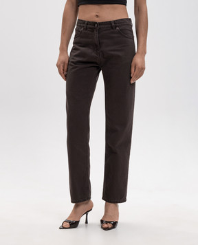 Magda Butrym Коричневые джинсы с патчем логотипа DENIM11PANTS214726