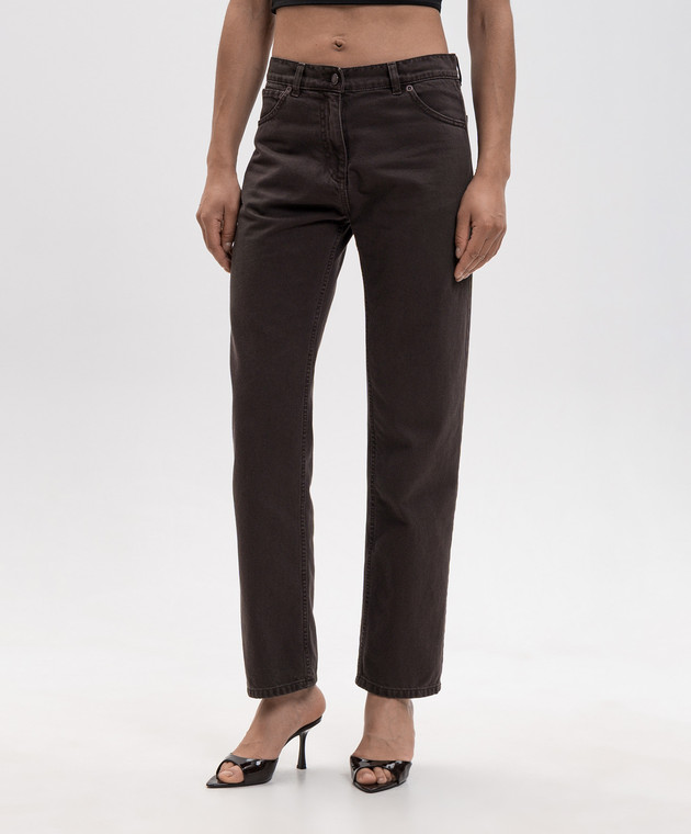 Magda Butrym Коричневі джинси з патчем логотипа DENIM11PANTS214726 зображення 3