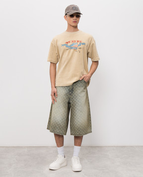 Misbhv Бежева махрова футболка з принтом 260U113