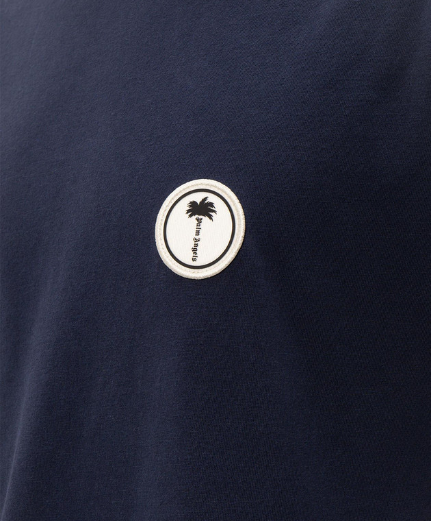 Palm Angels Синяя футболка с брендированной нашивкой PAMAA001JR010 изображение 5