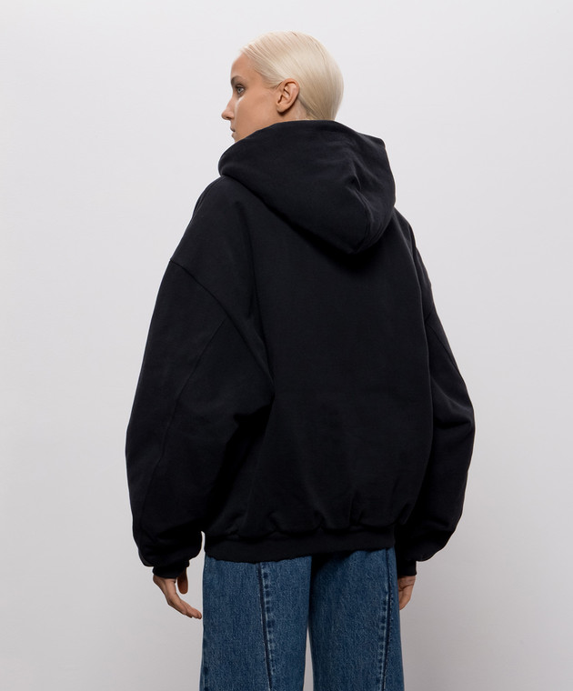 Vetements Чорна спортивна куртка з вишивкою логотипа MH27BJ170Bw зображення 4