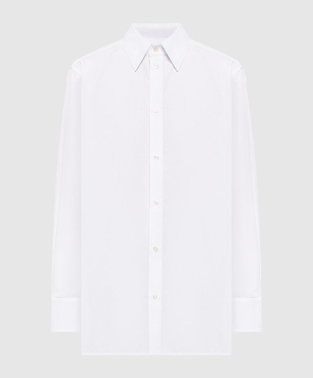 Saint Laurent Белая рубашка с вышивкой Cassandre 864599Y9J21