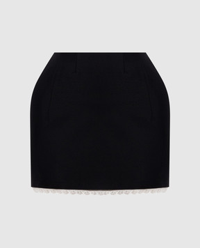 Magda Butrym Чорна спідниця міні з вовни SKIRT07218426