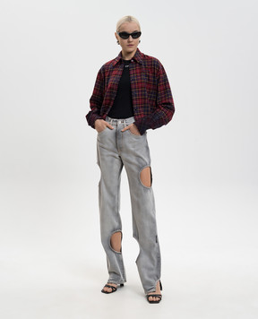 Off-White Серые джинсы Meteor с фигурными вырезами OWYA06AF25DEN001
