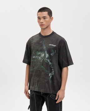 Off-White Футболка кольору хакі Dark Caravaggio 44MAA120S26J00D