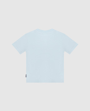 Palm Angels Дитяча блакитна футболка Blurred Bear PBAA003S26JER005