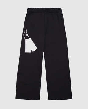 Maison Margiela MM6 Дитячі чорні спортивні штани з принтом M61158MM02X