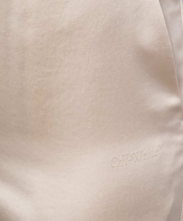 Off-White Бежевые спортивные брюки с кружевом 2FH00650B изображение 5
