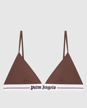 Palm Angels Коричневый бралет с логотипом PLA1UWTP06SI