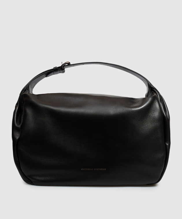 Brunello Cucinelli Черная кожаная сумка Boule MBPLB2832P