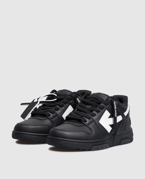 Off-White Чорні шкіряні кросівки Out Of Office W259C9L018