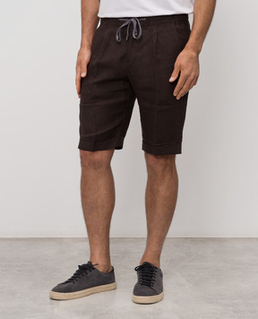 Cashmere&Whiskey Коричневі шорти з льону 0255500638