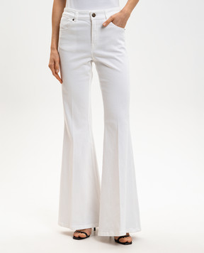 Twinset Белые джинсы клеш с патчем логотипа 261TP2680