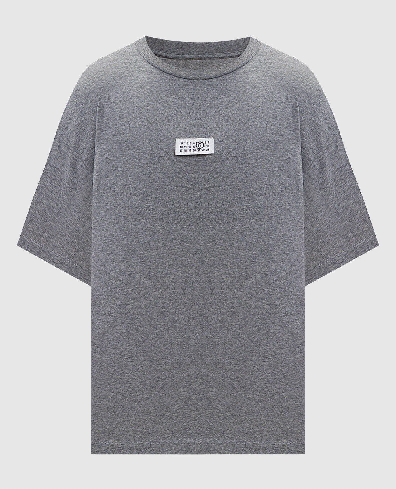 

Серая меланжевая футболка с нашивкой логотипа, Серый, Футболки