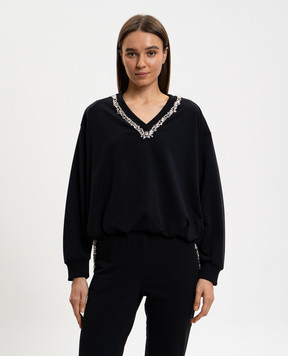 Twinset Чорний світшот з кристалами 261LL2BGG