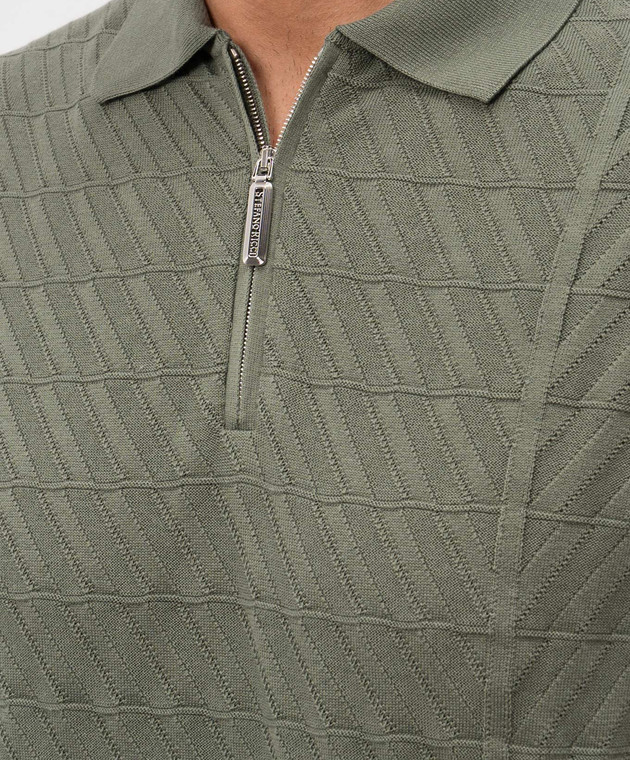 Stefano Ricci Зеленое поло в узор K616458P31F26220 изображение 5