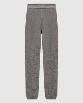 Ermanno Scervino Life Серые меланжевые джоггеры с вышивкой D494P601HKS