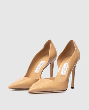 Jimmy Choo Бежеві шкіряні лаковані туфлі BRIGITTE BRIGITTE100PAT