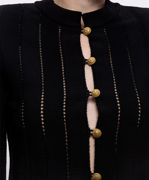 Balmain Чорний кардиган Fléchage HF1KL459KK34 зображення 5