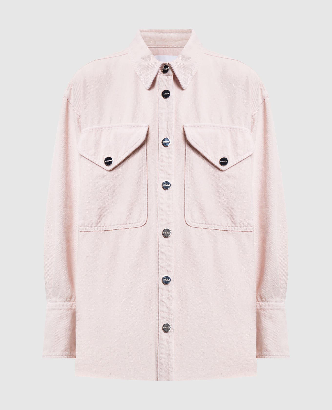 Розовая джинсовая рубашка Camicia с монограммой