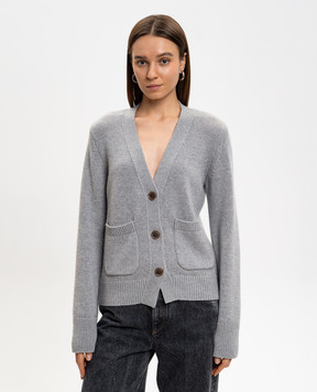 LISA YANG Сірий кардиган Danni з кашеміру 202084