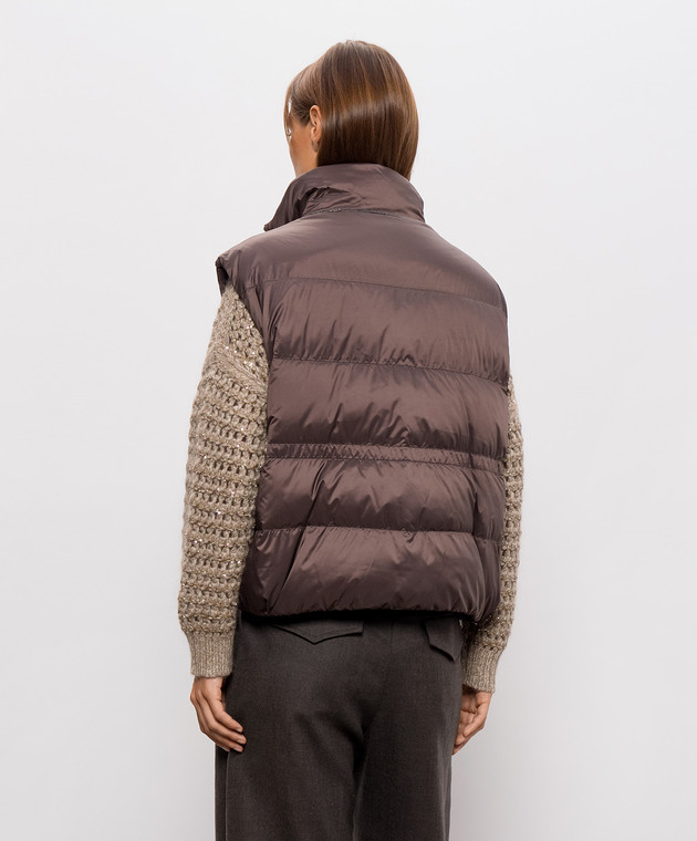 Brunello Cucinelli Коричневый пуховой жилет MD5987612 изображение 4