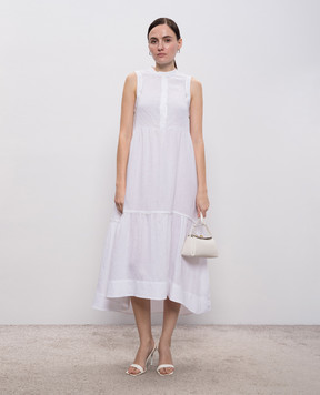 Peserico Белое платье миди из льна S0209902600