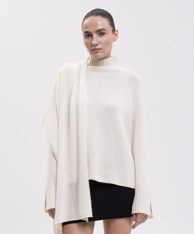 Allude Шарф цвета айвори из кашемира 26511241 изображение 2