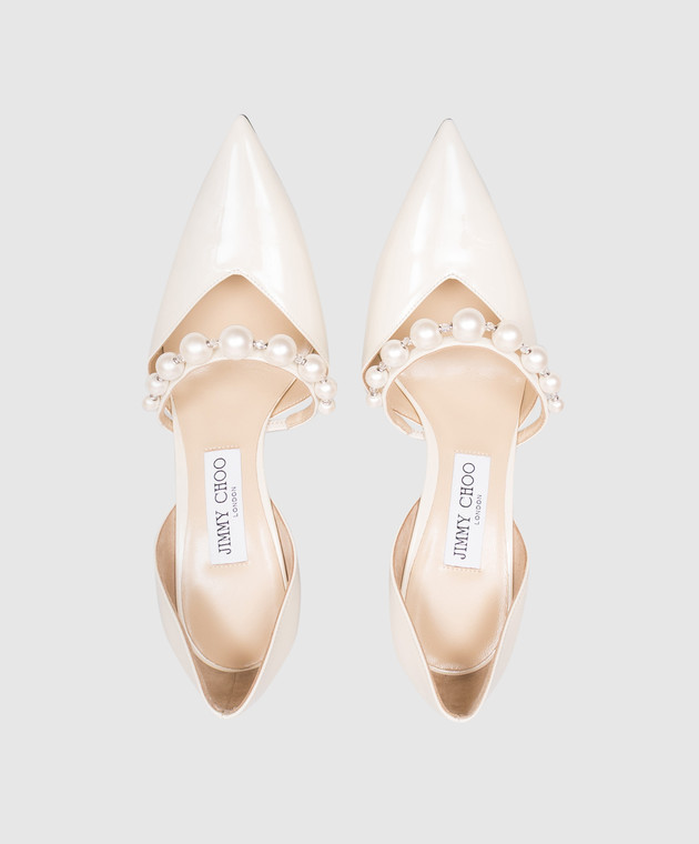 Jimmy Choo Шкіряні лаковані туфлі Aurelie кольору айворі AURELIE85XKM зображення 4