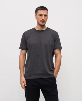 Peserico Серая меланжевая футболка R55044J0Q602358