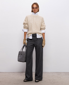 Brunello Cucinelli Брюки из шерсти и кашемира серого цвета MB162P8492