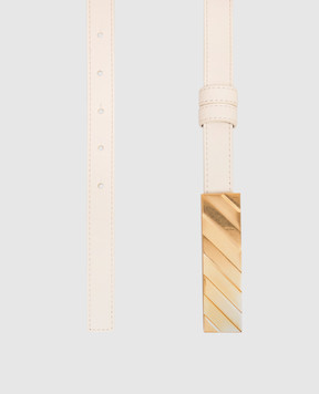 Off-White Бежевый кожаный ремень OWRB13ES26LEA001