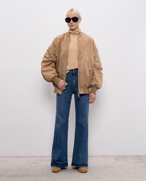 Dondup Бежевий бомбер з драпіруванням DJ773PX0142DXXX