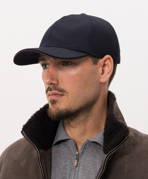 Canali Синя кепка з вовни YA00122H146 зображення 2