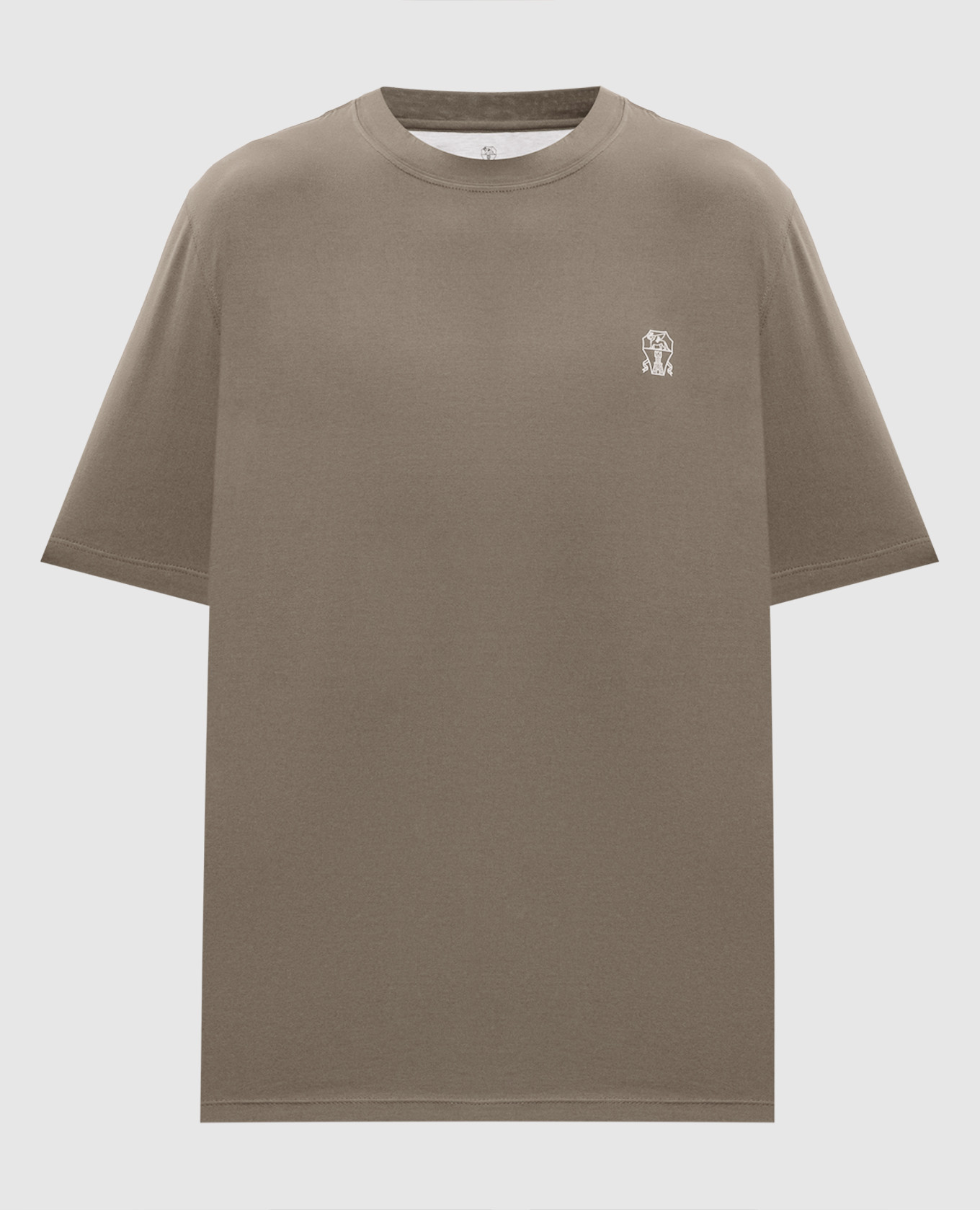 Футболка цвета хаки с принтом эмблемы