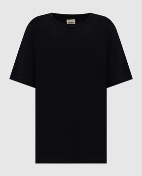 Khaite Черная футболка Allen из шелка 24464219