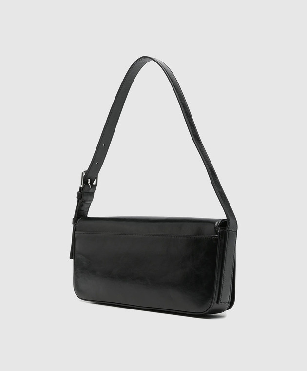 Alexander Wang Чорна шкіряна сумка з фактурним логотипом 20426K55L зображення 3