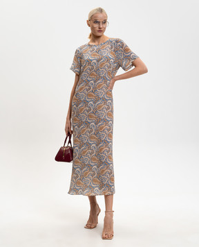 Max Mara Weekend Блакитна сукня міді CRESPO із шовку WKDCRESPO