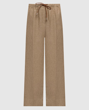 Herno Коричневі штани з льону PT000219D17105Z