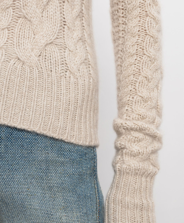 Ermanno Scervino Бежевий светр з кашеміру D495M734YUT зображення 5