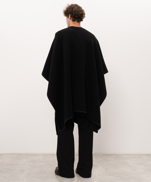 Ann Demeulemeester Черное пончо с шерстью Ovart B0014418FA510 изображение 4