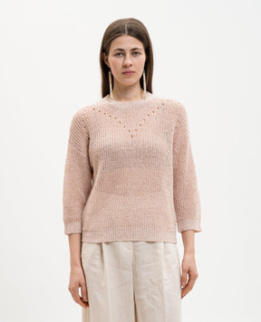 Peserico Рожевий джемпер з льону з паєтками S99134F059263A