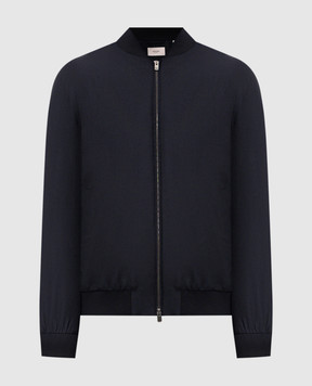 Agnona Синій бомбер з кашеміру та шовку TH11U5XU7049