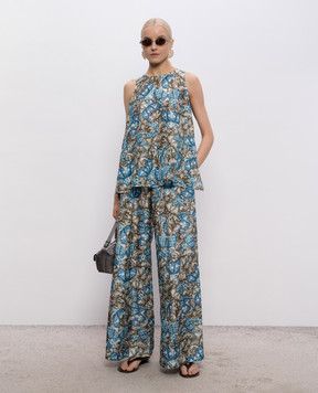 Momoni Штани Aspen із шовку в принт MOPA01902MO