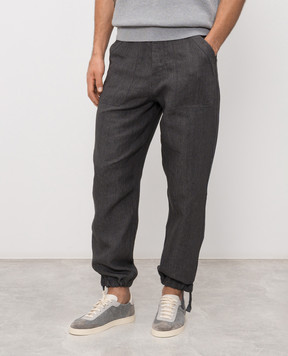 Brunello Cucinelli Сірі штани з льону MH248S2470